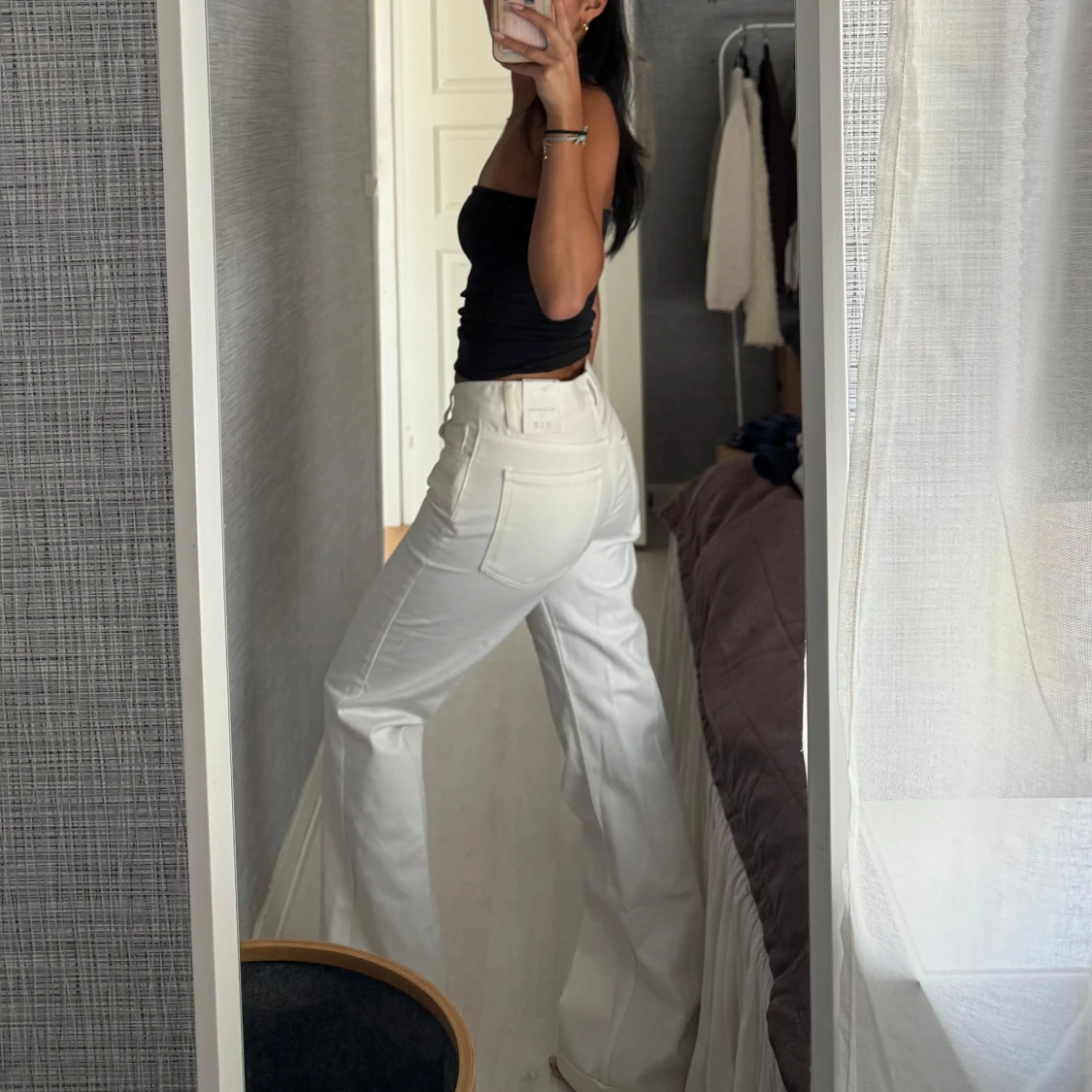 Vita flare jeans låg midja Zara - 2