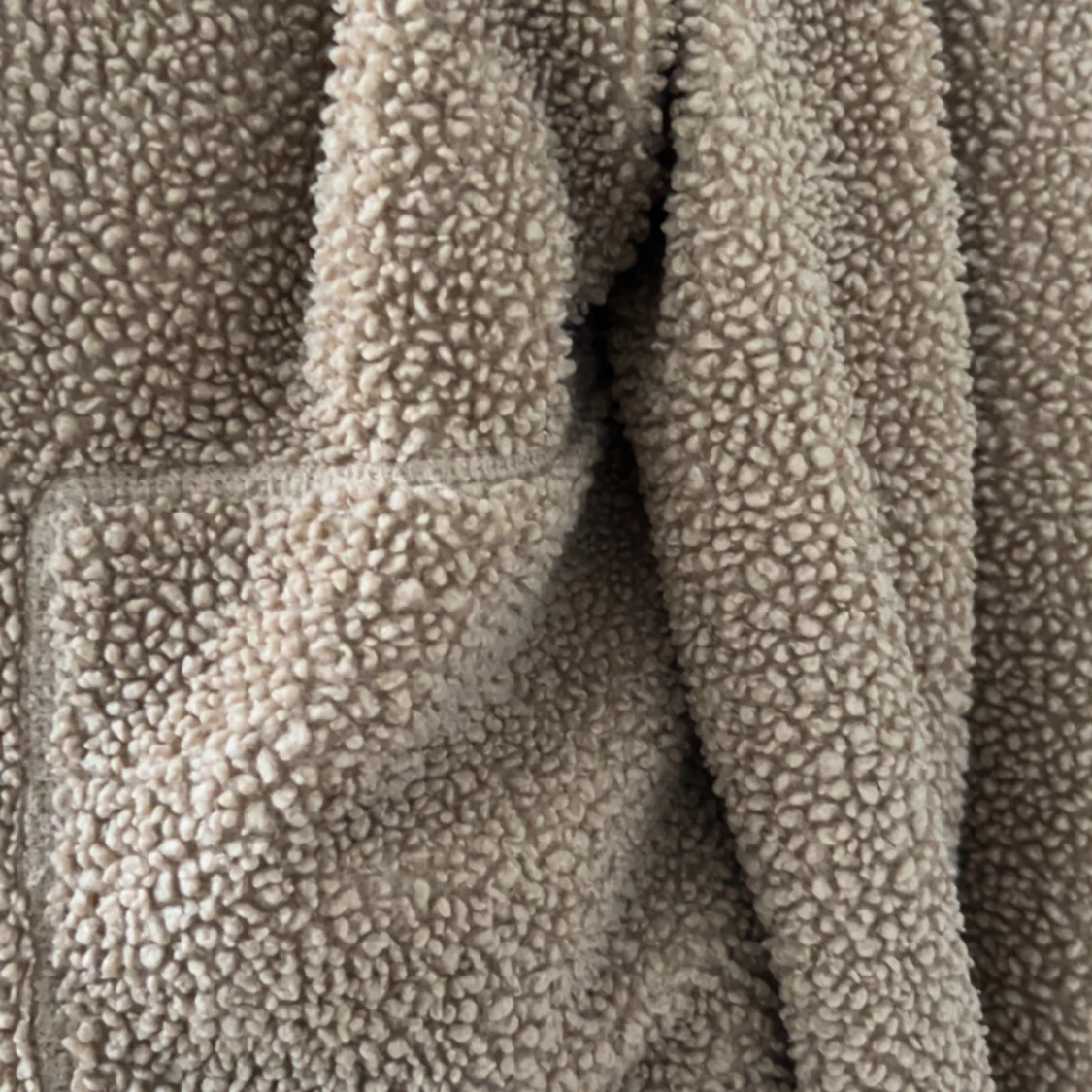 Beige teddyjacka med dragkedja - 1