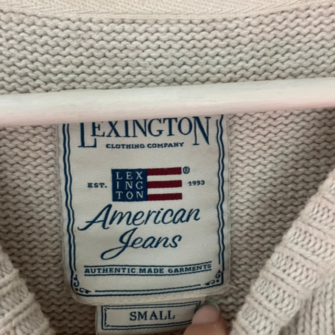 Beige stickad tröja Lexington S - 2