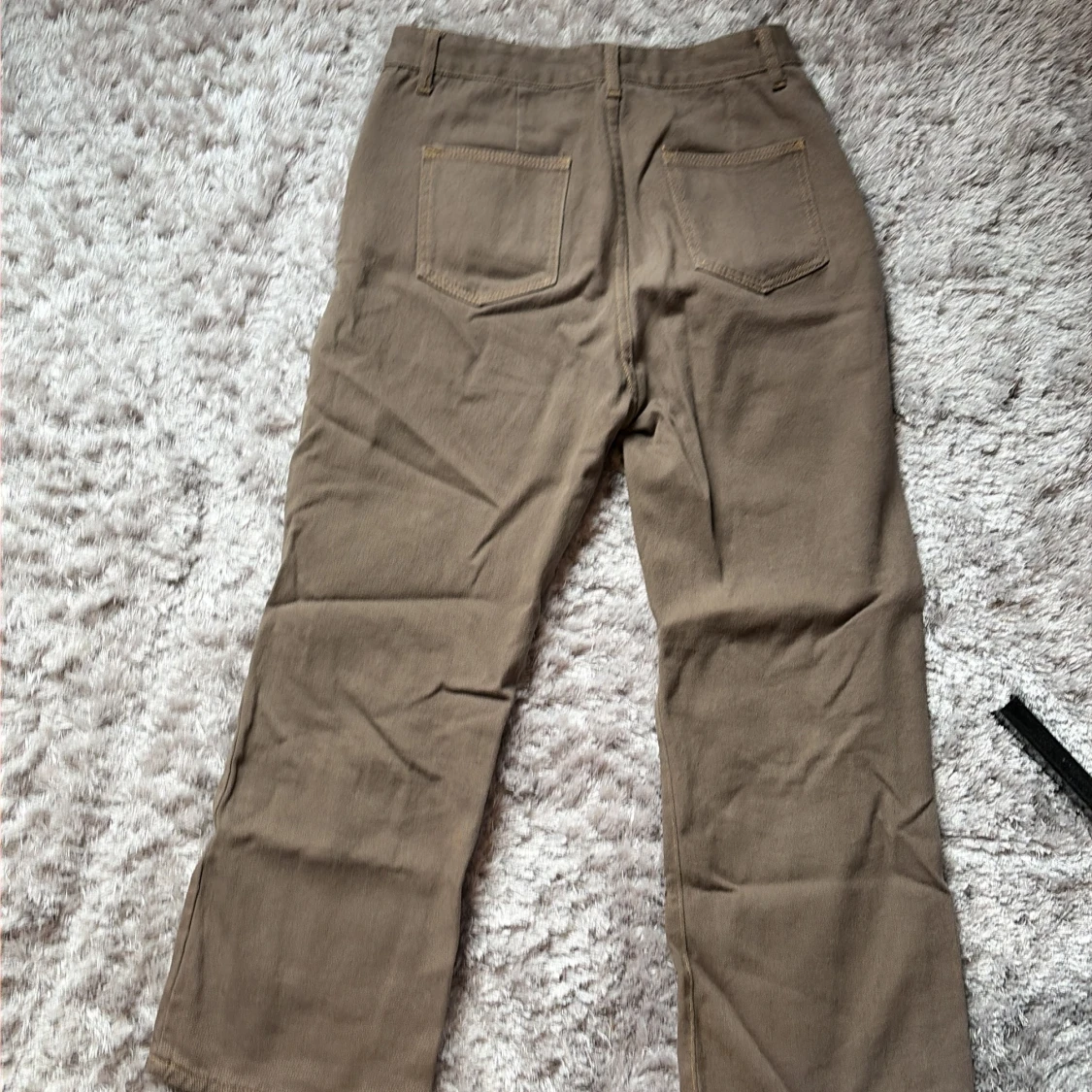 Beiga raka byxor/jeans i bomullsblandning XL NYA - 2