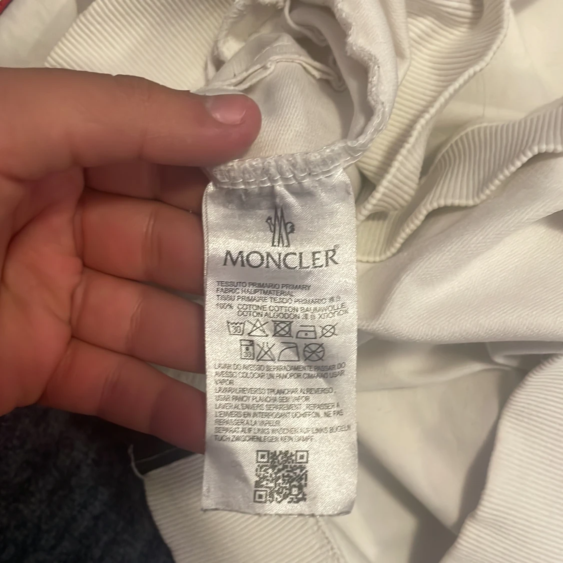 Vit Moncler ziptröja med ränder - 2