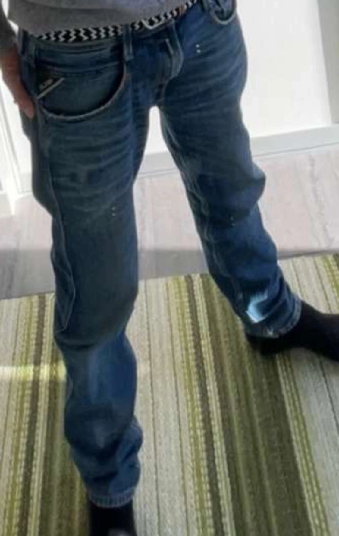 Replay jeans, moncler cardigan, bälte, hoodie