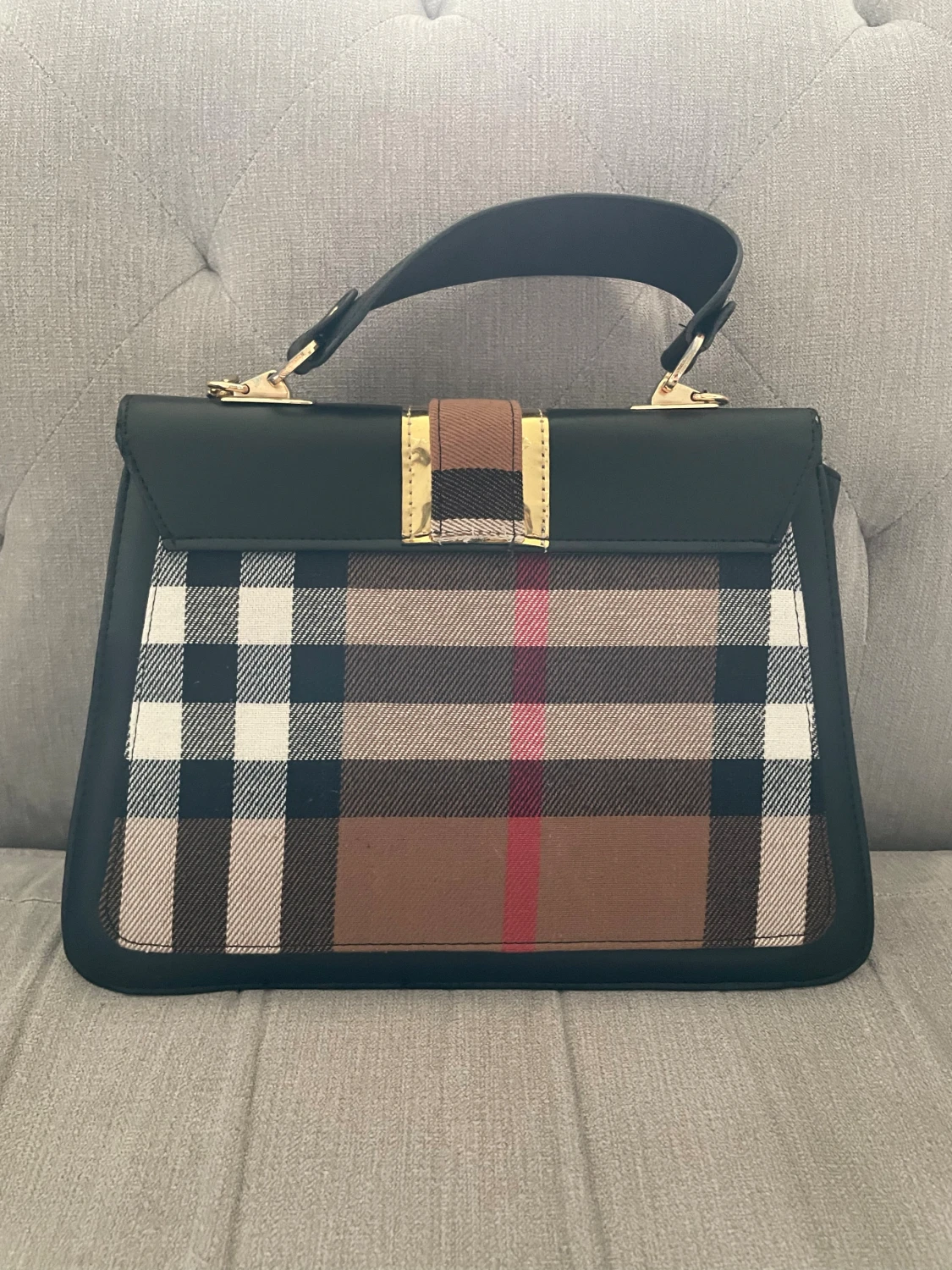 Rutig handväska från Burberry - 2