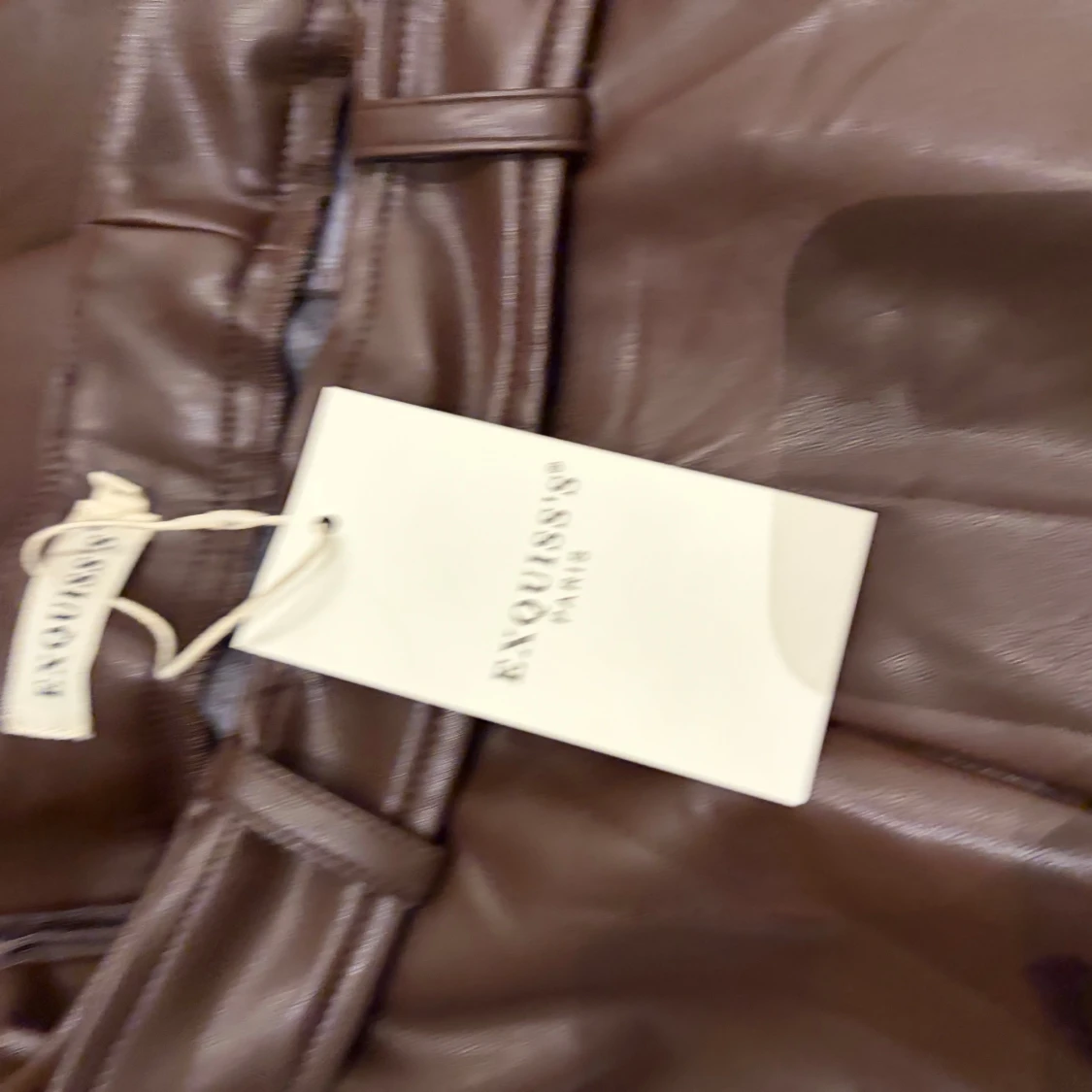 Brun långkjol i skinn från Exquiss - 1