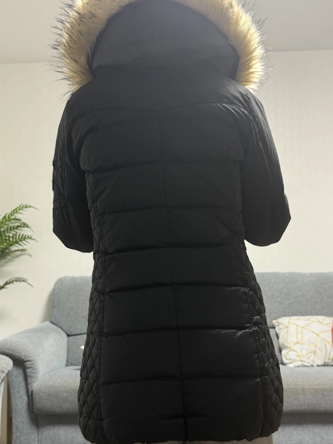 Svart lång Rockandblue dunjacka - 2