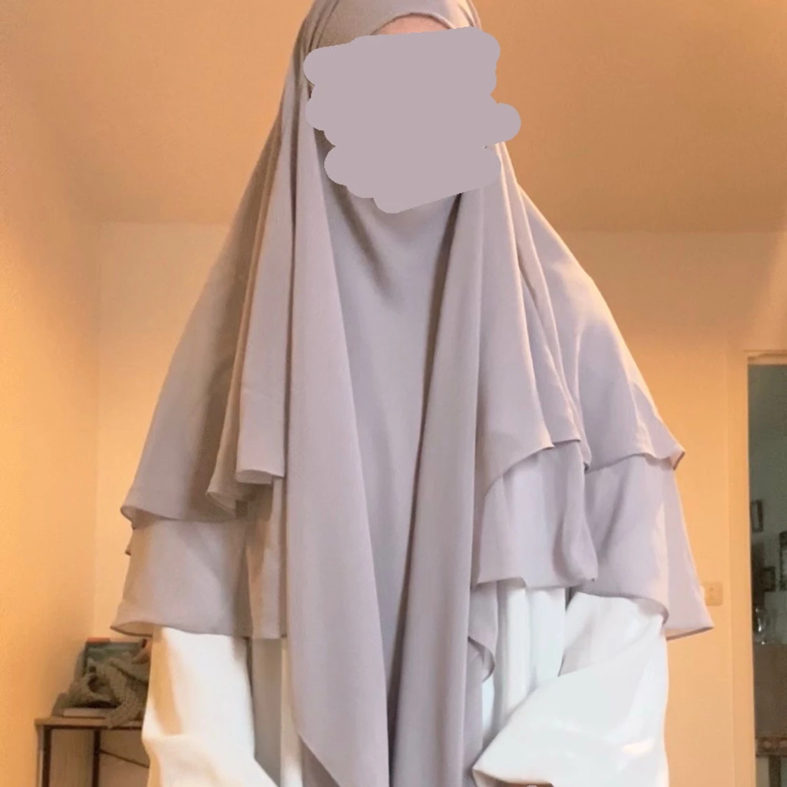 Ljus grå Khimar - 1