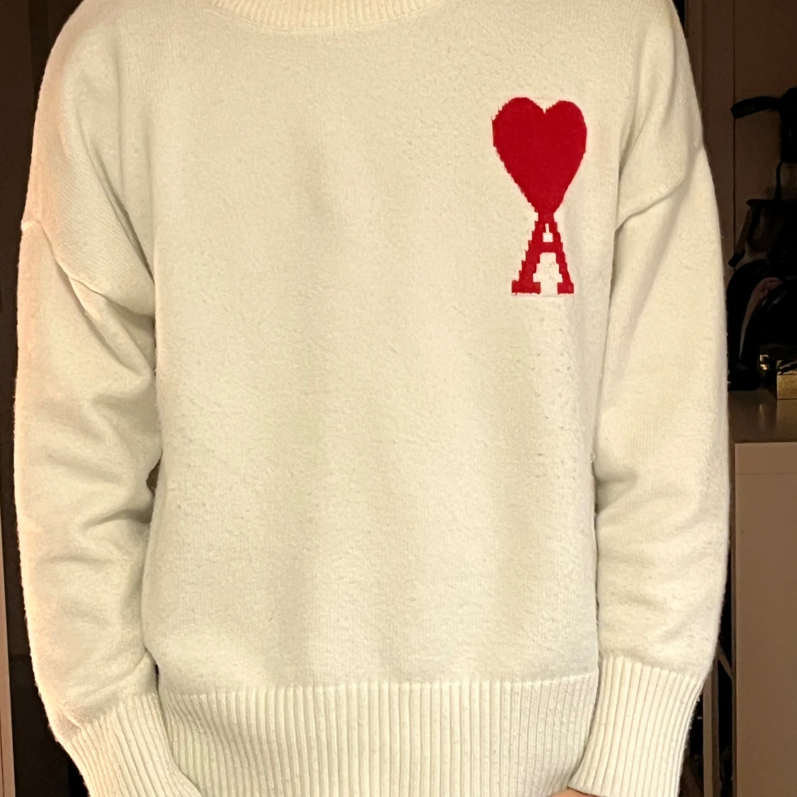 Vit stickad tröja från Ami Paris - 1