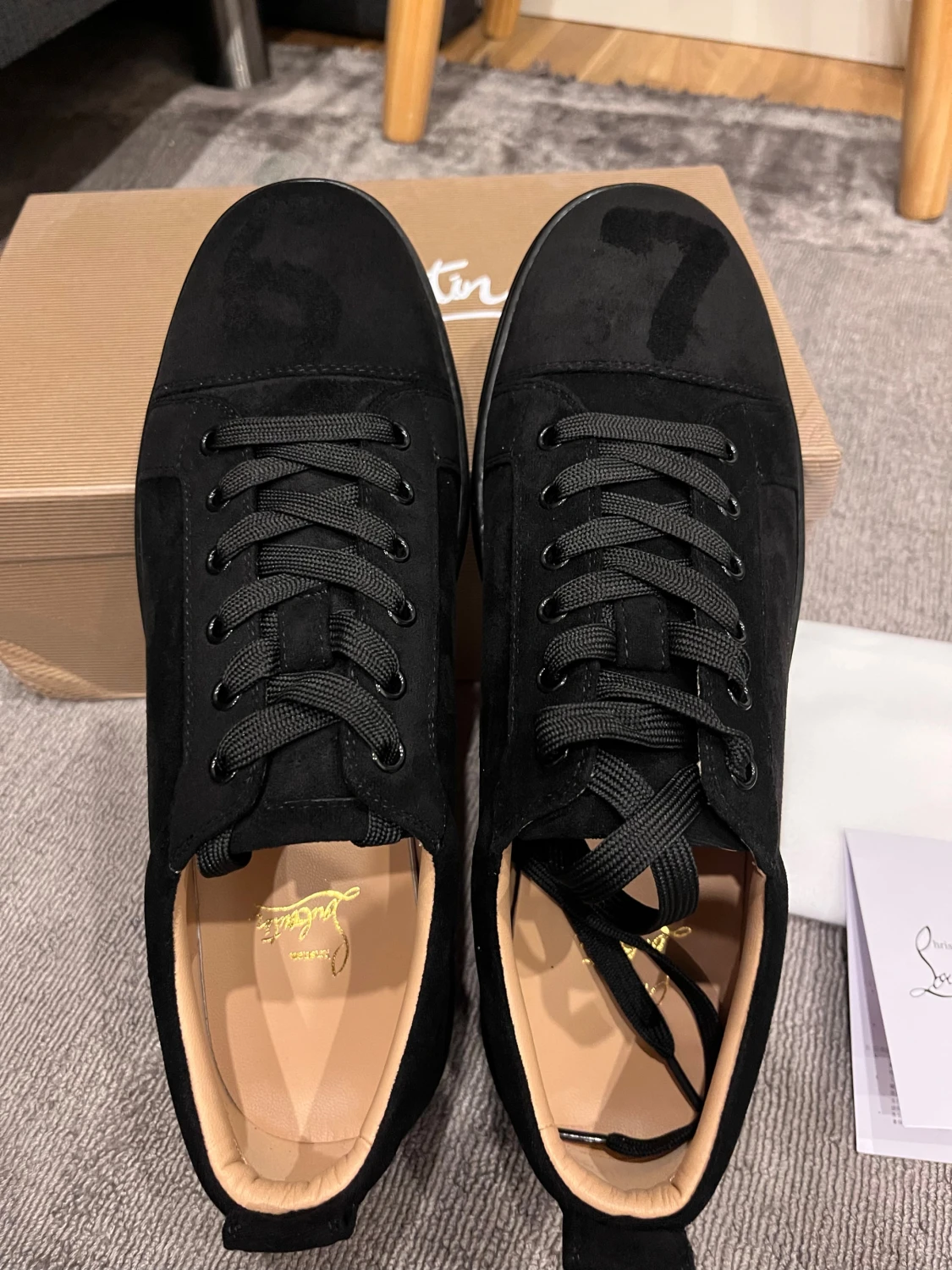 Christian Louboutin svarta sneakers mocka - 4