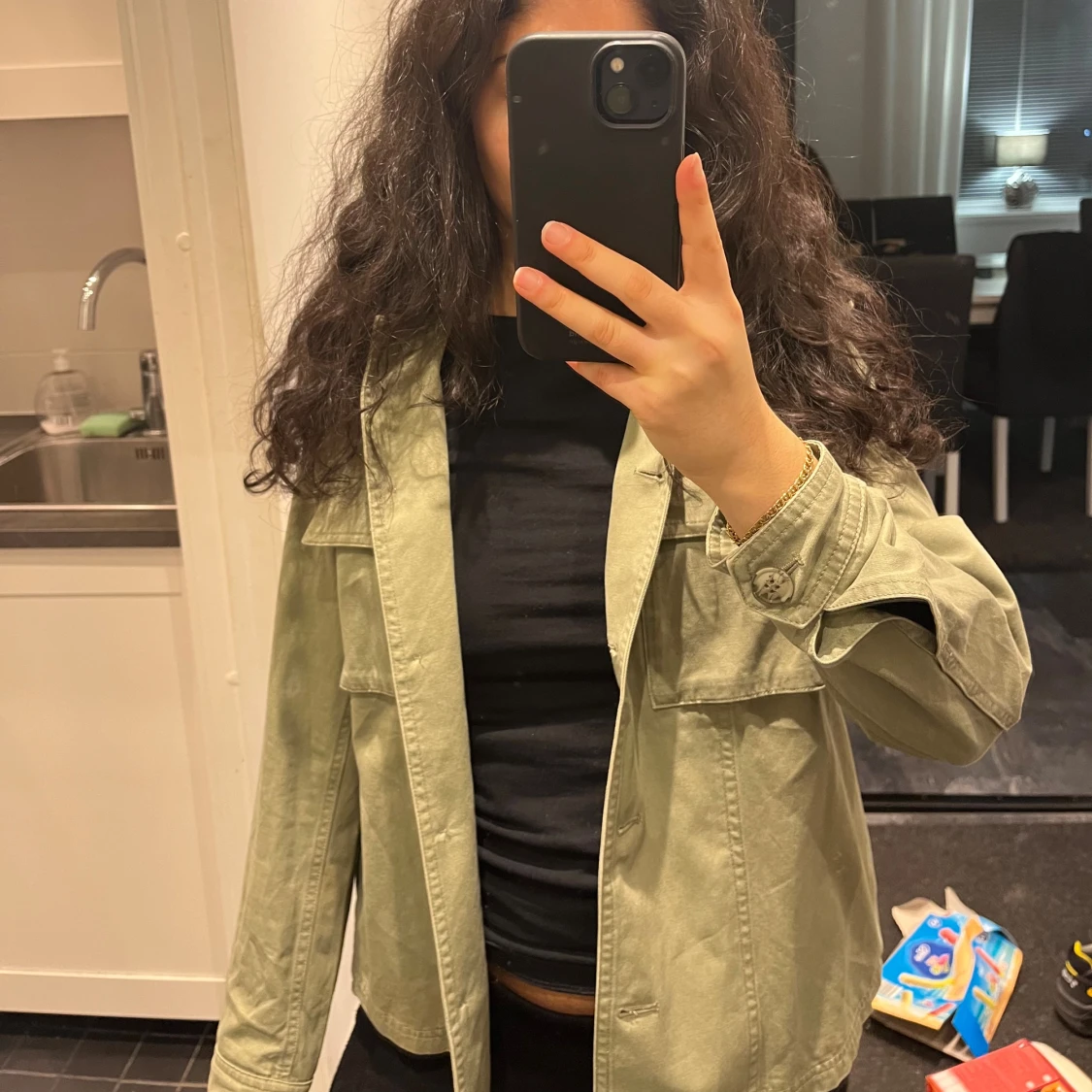 Mintgrön jeansjacka  - 2