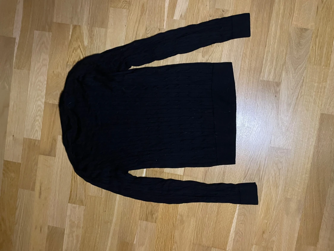 Svart kabelstickad tröja Morris  - 3