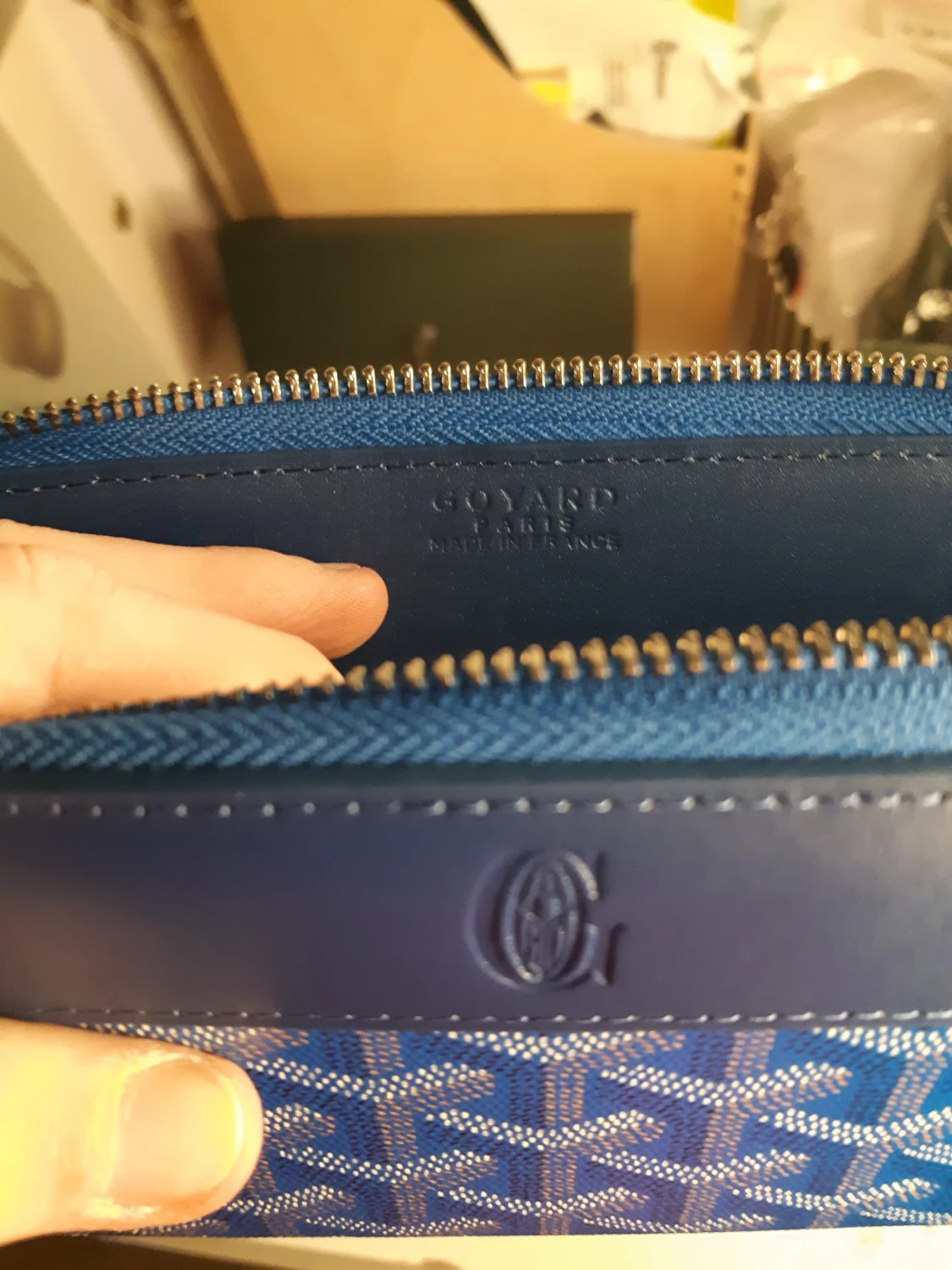 Blå Goyard plånbok med mönster - 3