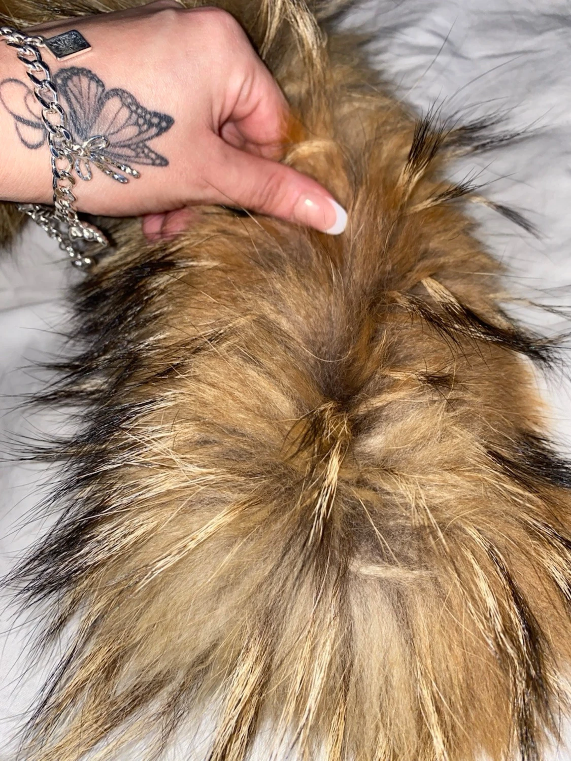 Brun fluffig pälsvästkrage - 2