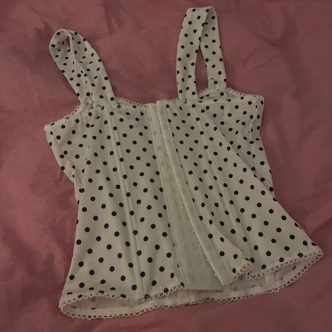 Vit prickig korsett topp - 1