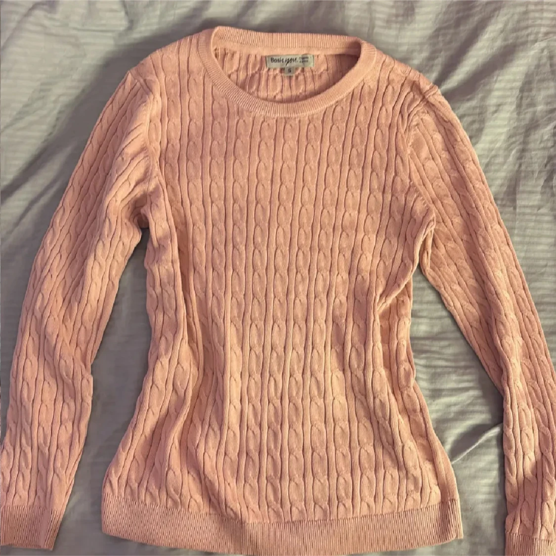 Rosa stickad tröja - 1