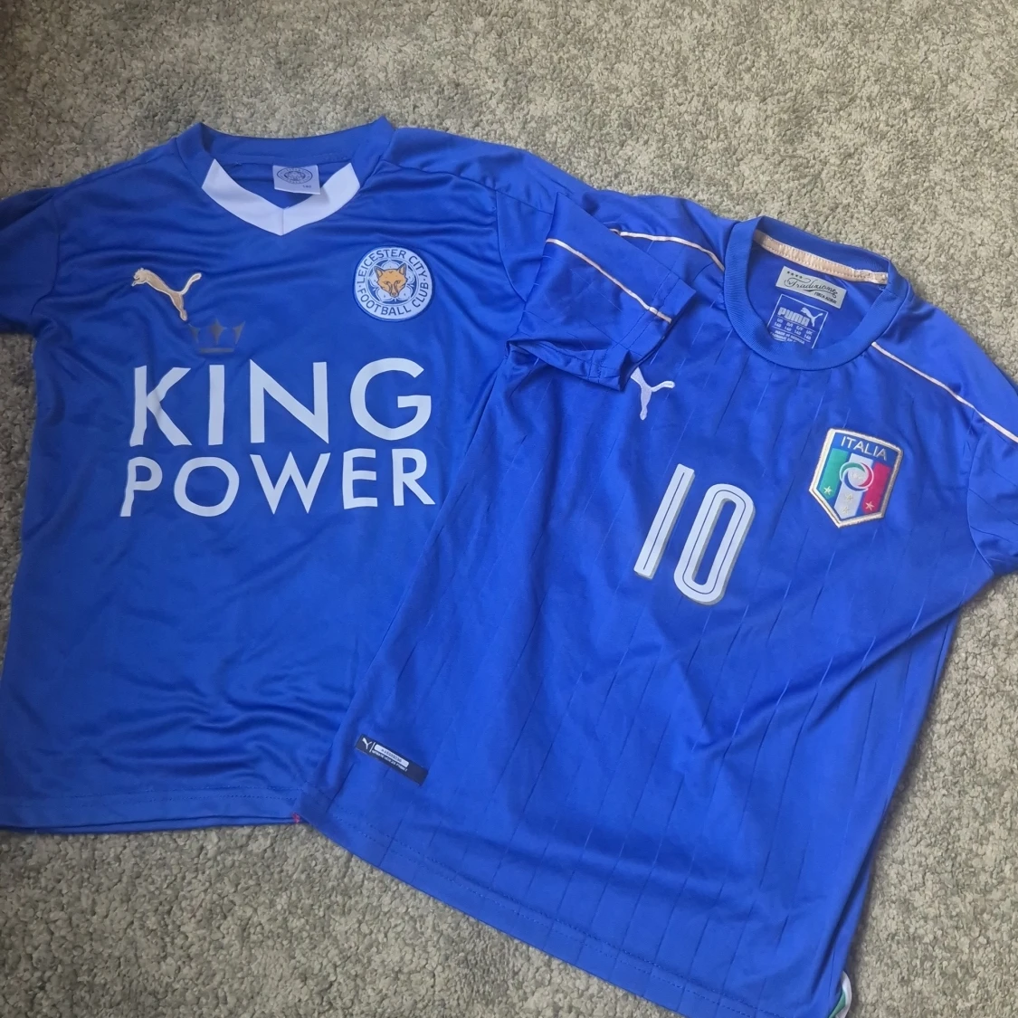 Blå Leicester & Italien fotbollströjor Puma
