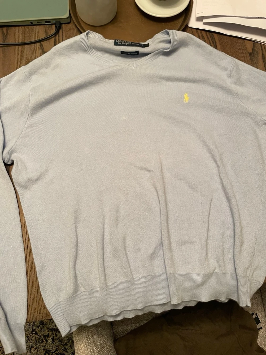 Ljusblå stickad tröja från Ralph Lauren - 1