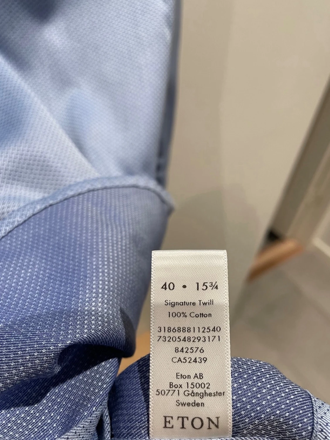 Blå super slim skjorta från Eton - 2