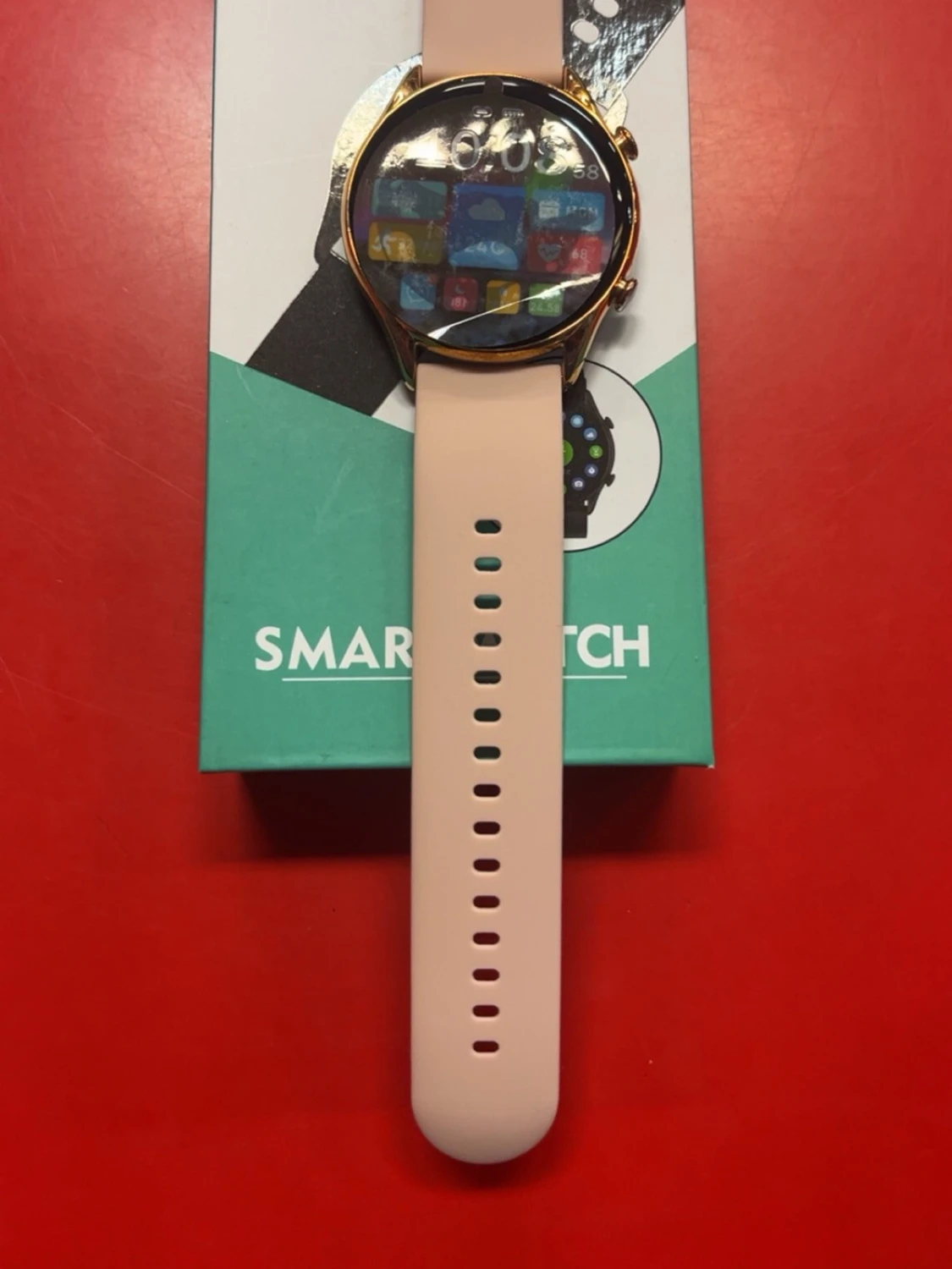Smart Watch (rosa/guld, rund display)