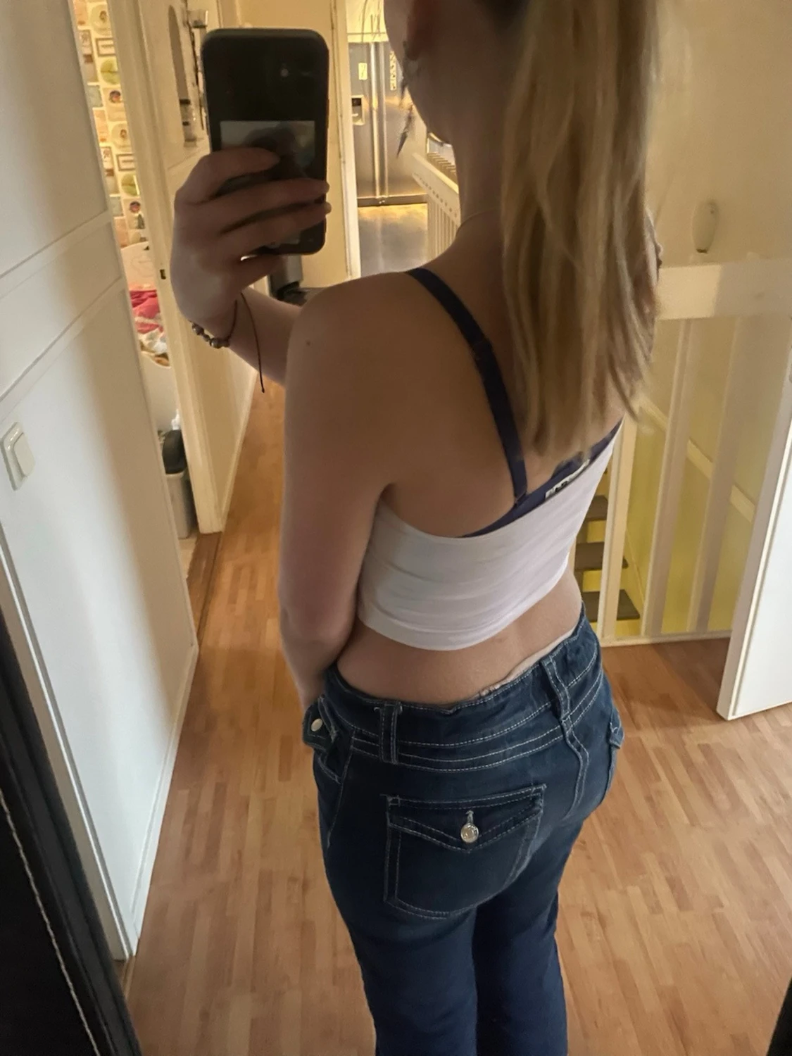 Vit asymmetrisk croppad linnetopp - 1