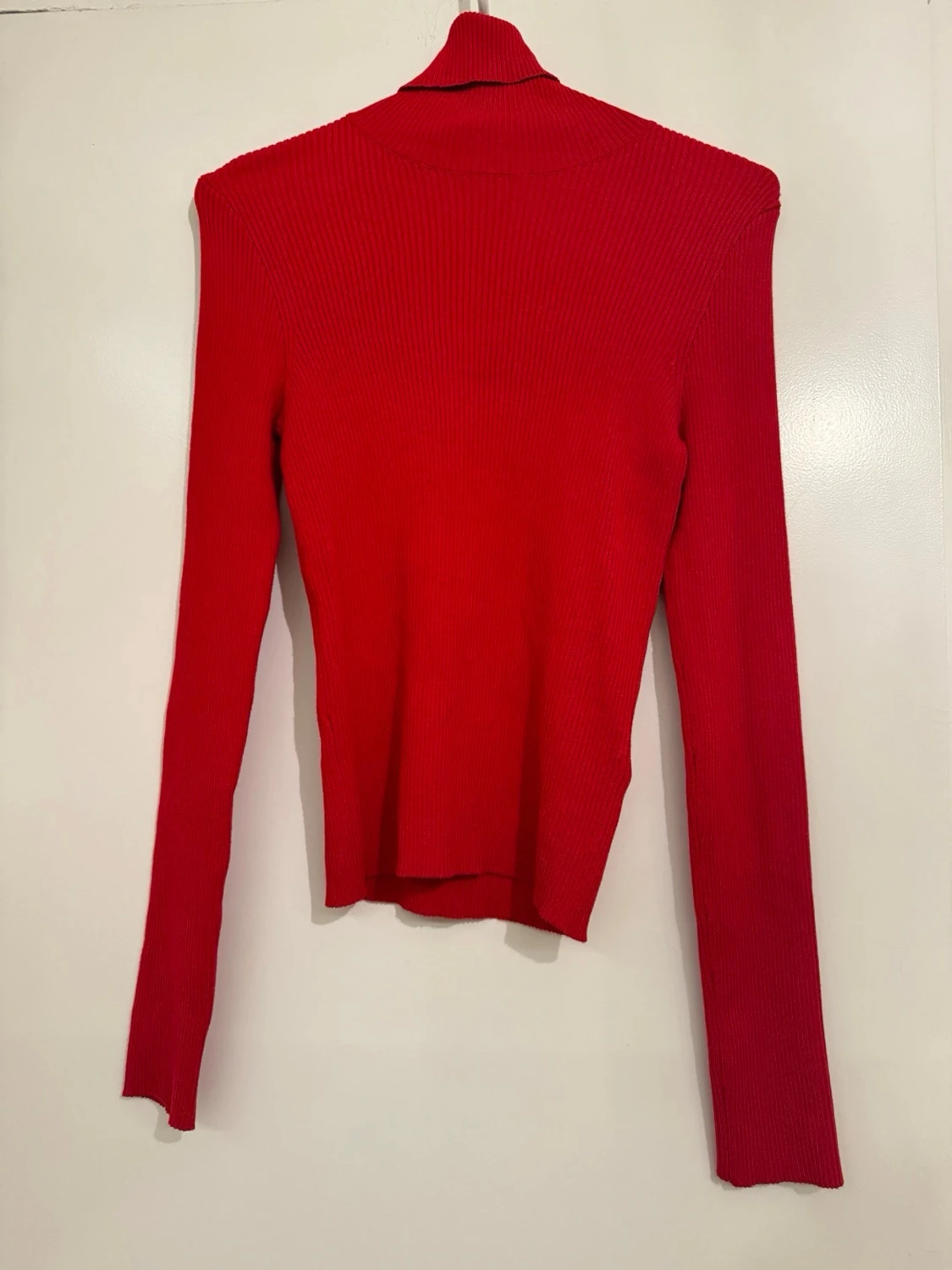 Röd ribbad polotröja från H&M - 3