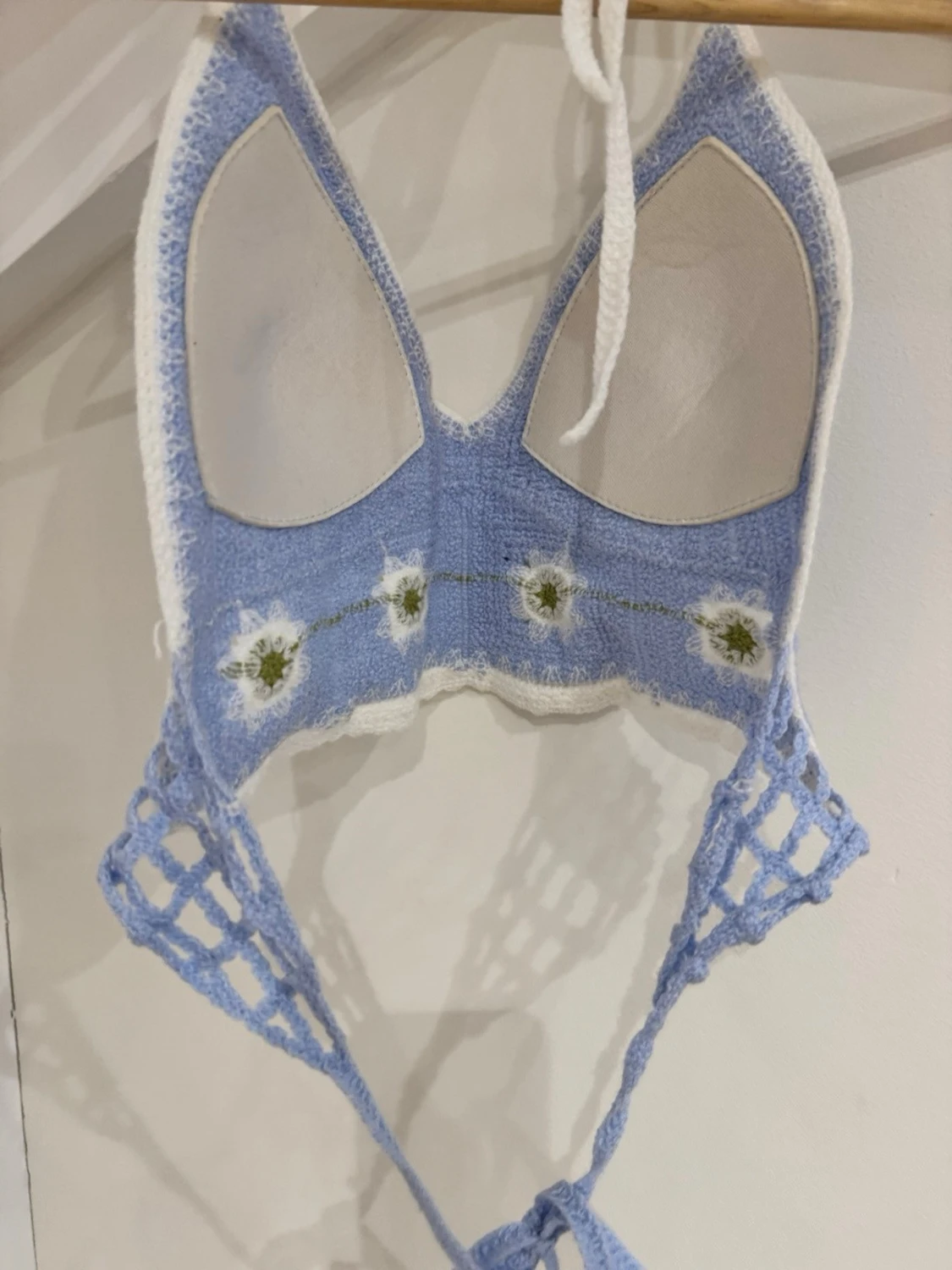 Blå virkad blommig linnetopp - 2