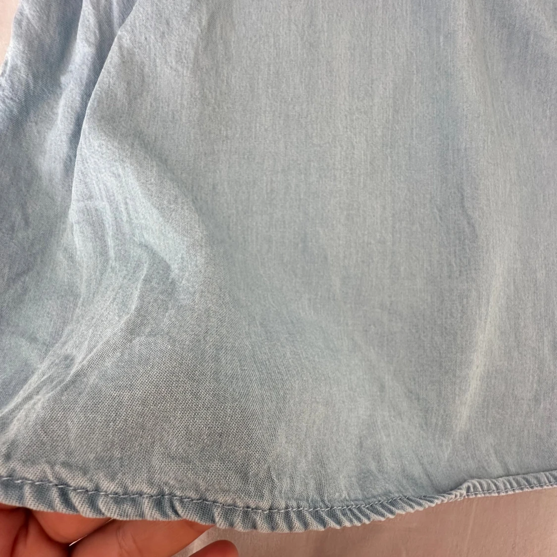 Ljusblå offshoulder klänning - 2