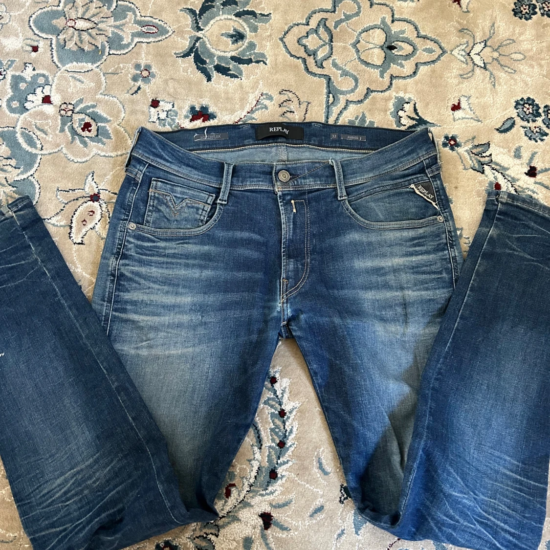 Replay Anbass Hyperflex jeans blå