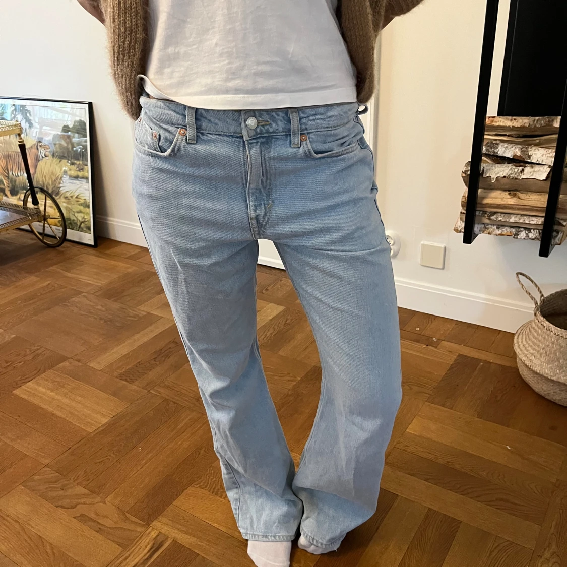 Ljusblå bootcut jeans  - 3