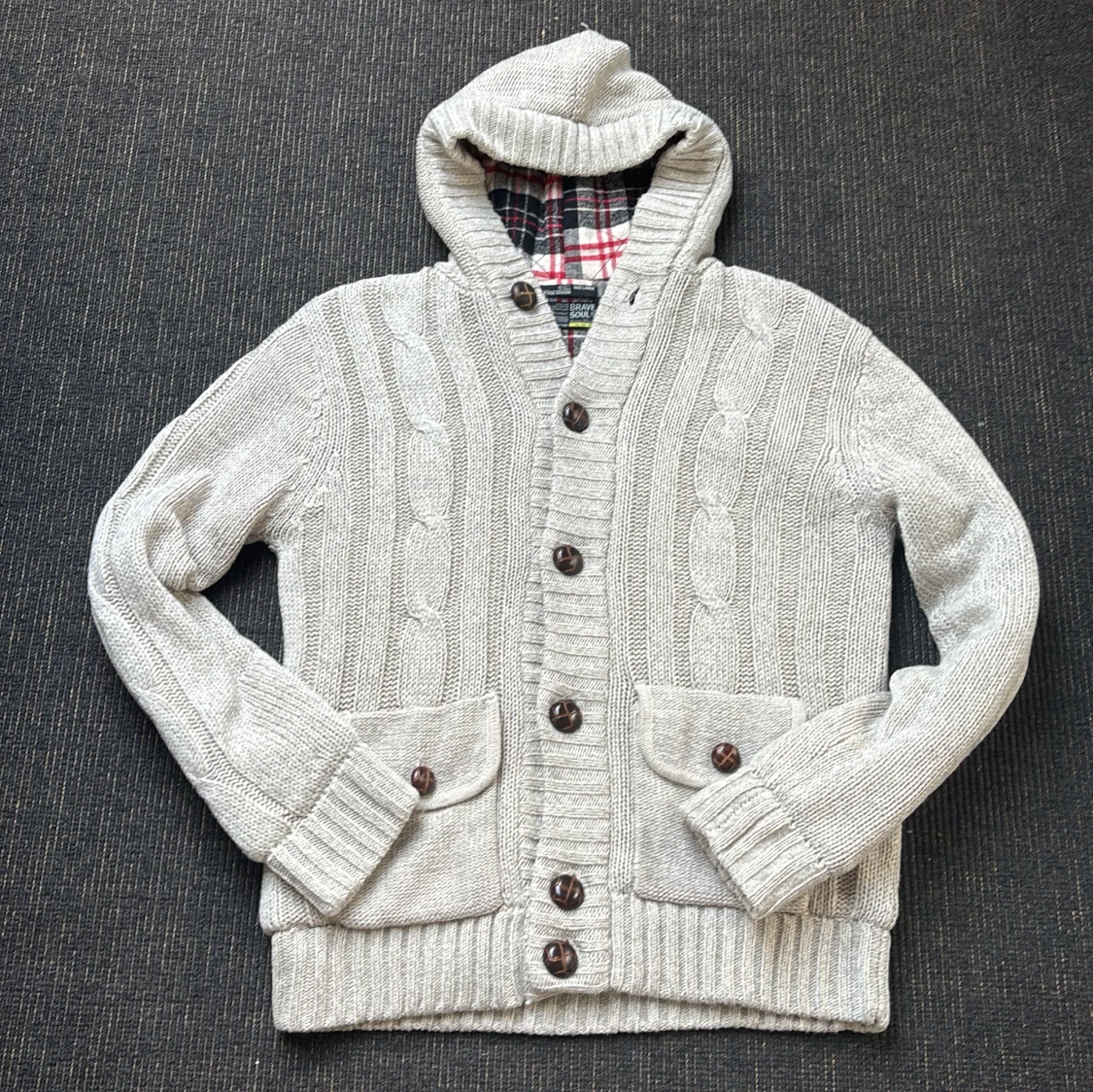 Stickad beige kofta  - 1