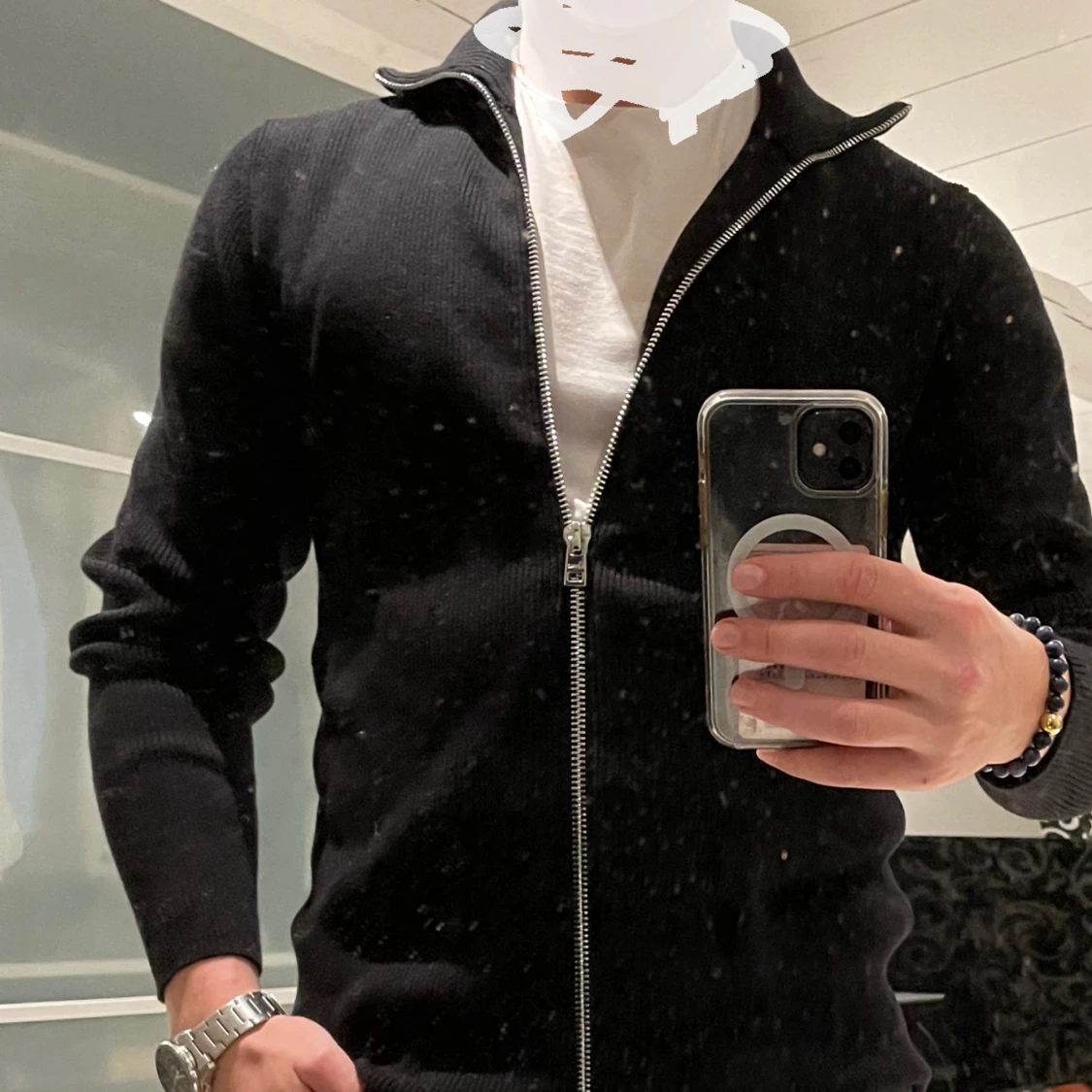 Svart stickad kofta från Ljung