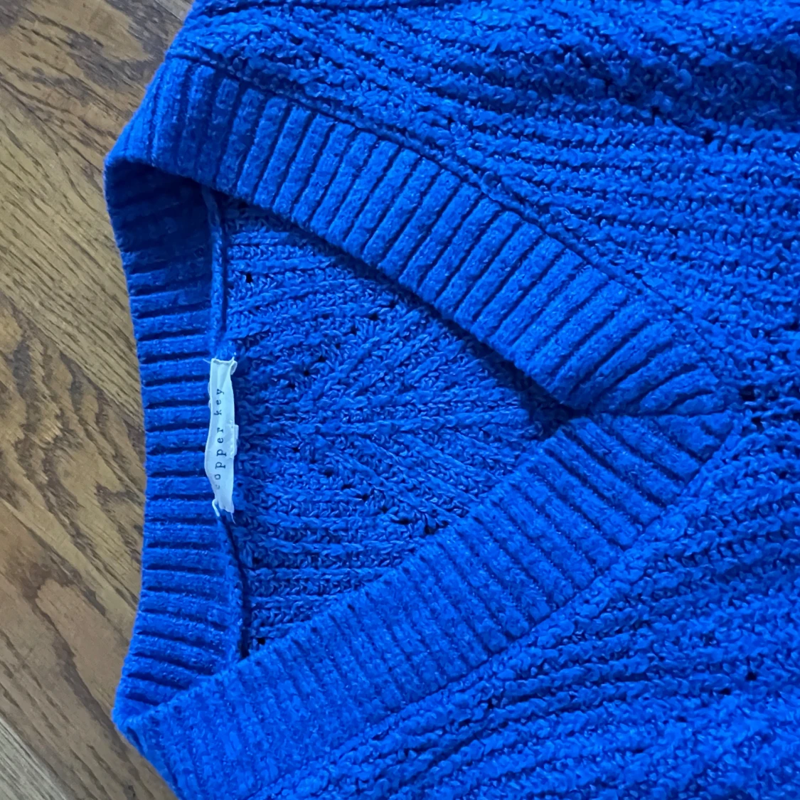 Kornblå stickad tröja Copper Key - 1