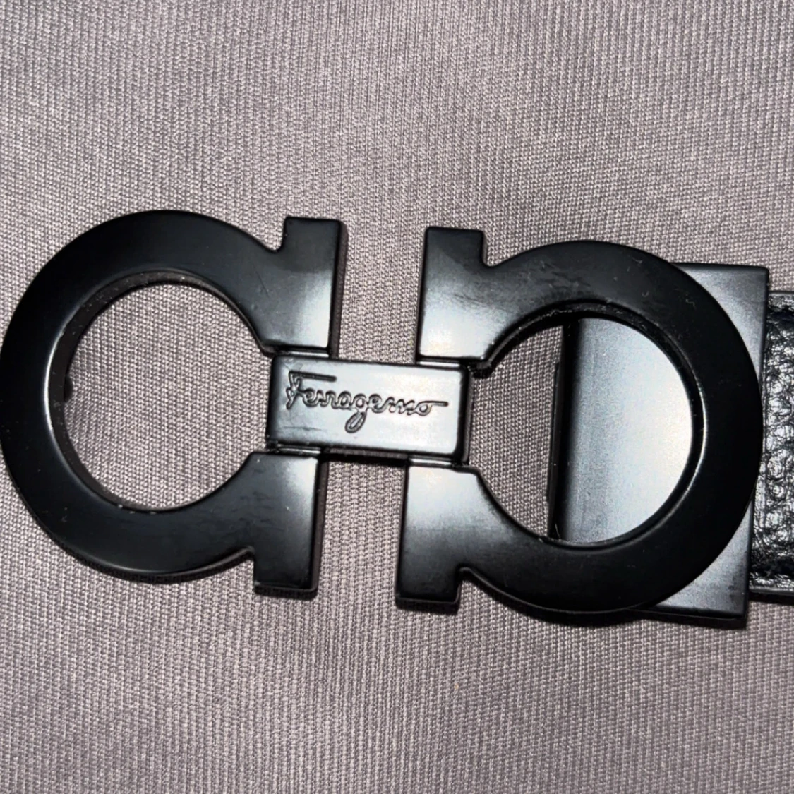 Svart Ferragamo skärp i skinn - 2