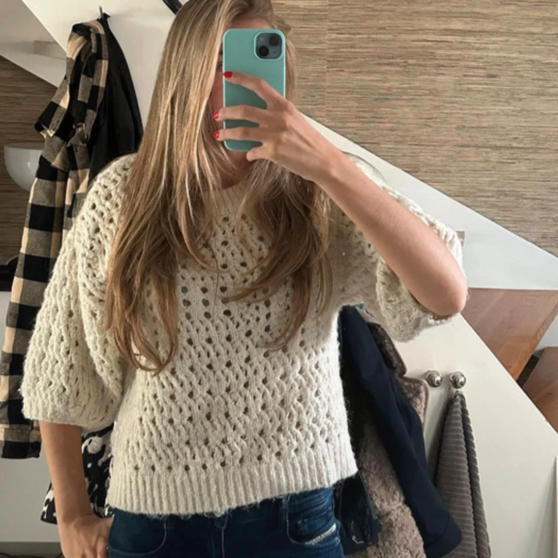 Vit stickad tröja från Zara - 1