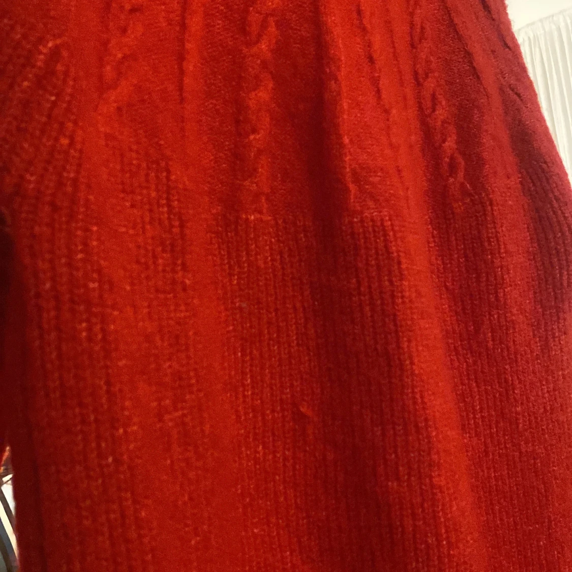 Röd stickad klänning från KappAhl XS - 4