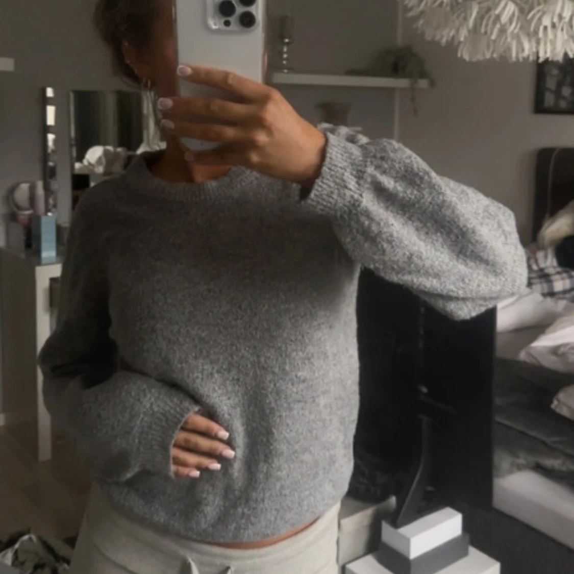 Grå stickad tröja från Object