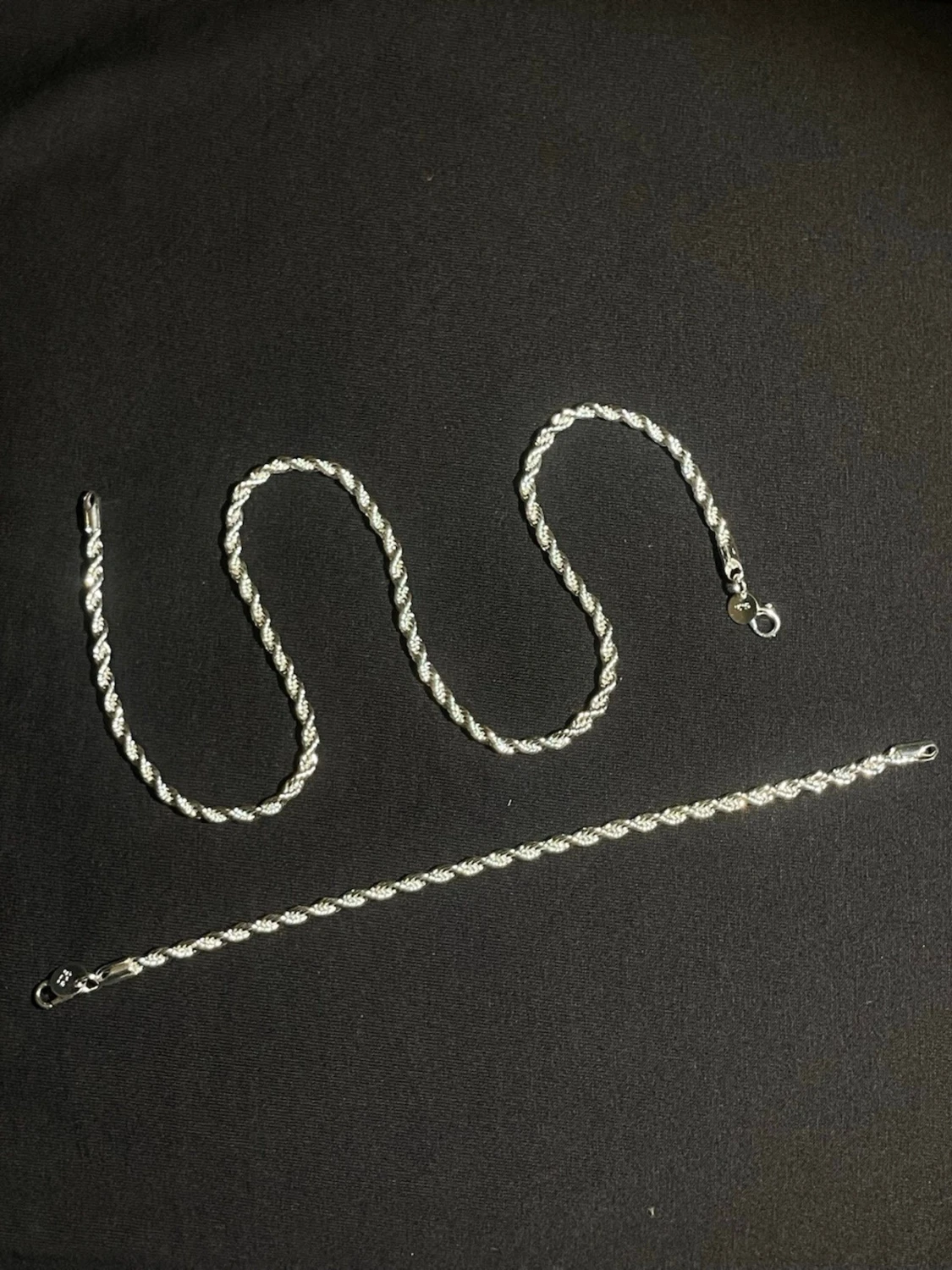 2-pack 925 Silverpläterade Rephalsband – Unisex 16–24 - 4