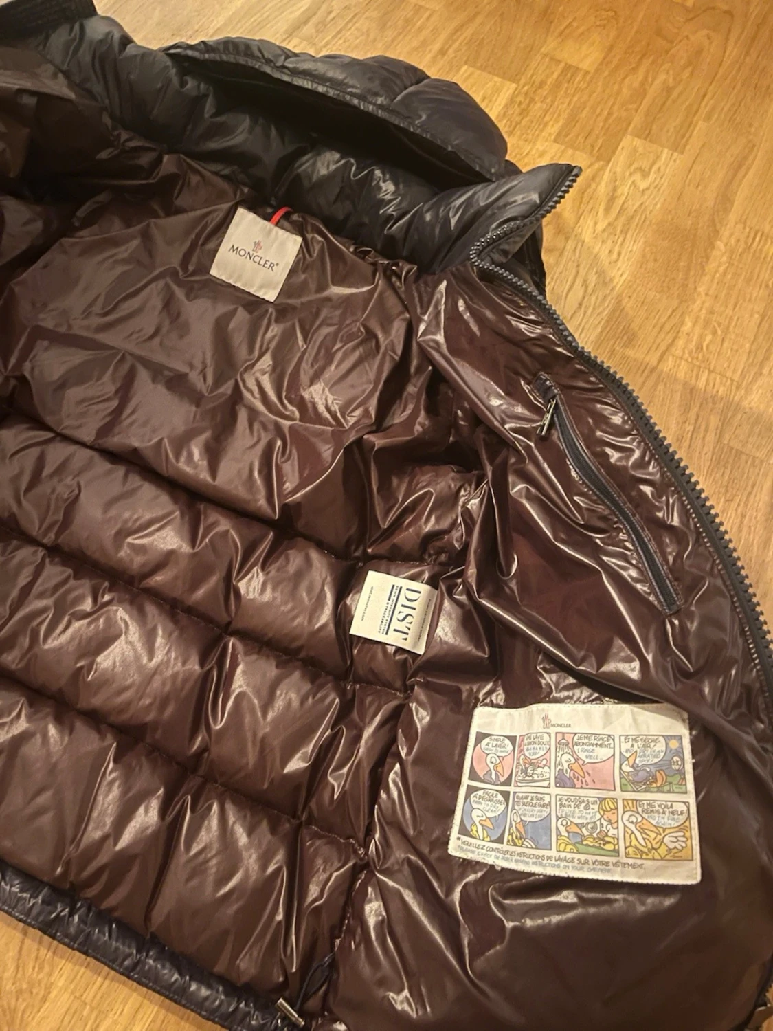 Navy blue Moncler pufferjacka med huva - 2