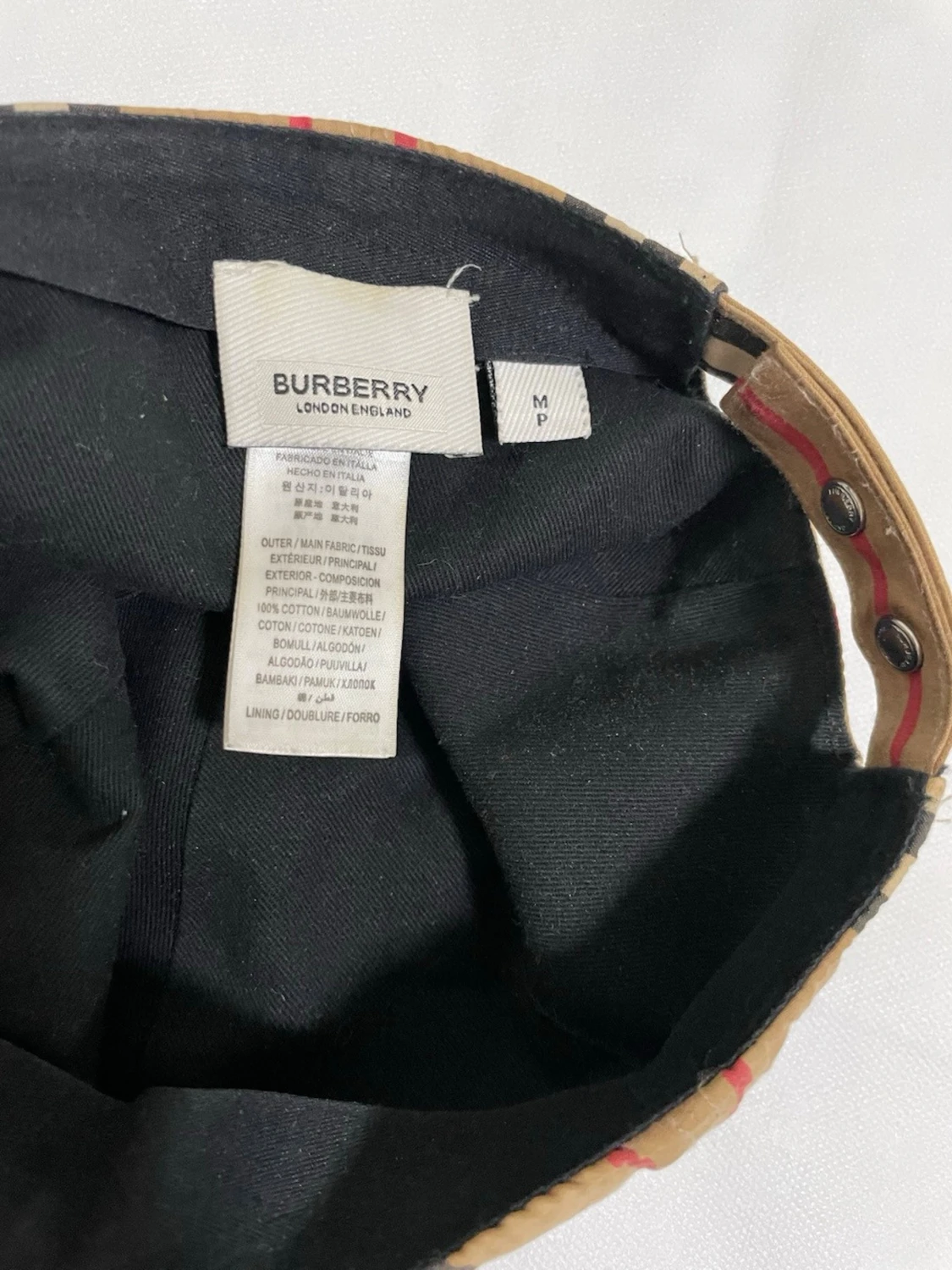 Randig Burberry keps i bomull - 1