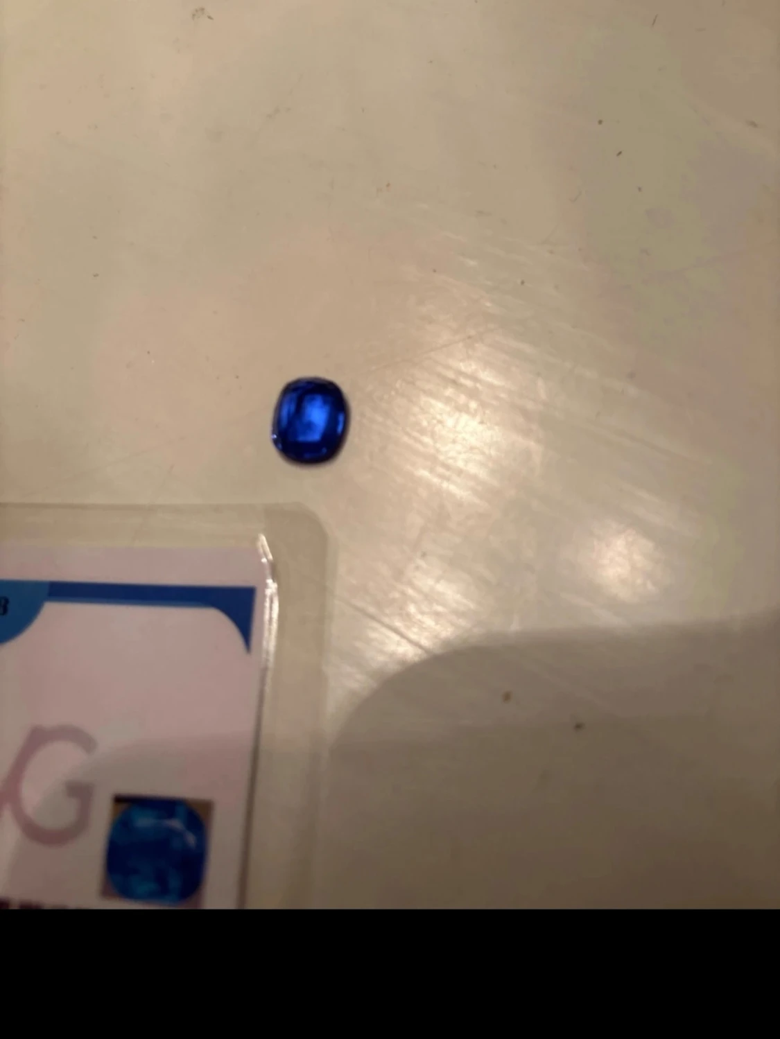 Blå safirväst med cushion cut - 1