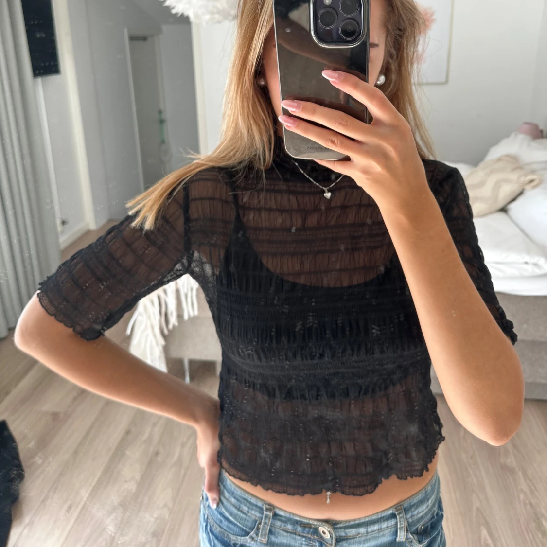 Svart transparent polotopp - 2