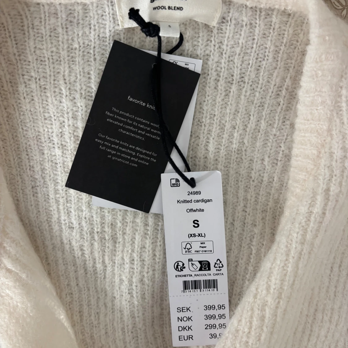 Vit stickad kofta från Gina Tricot - 2