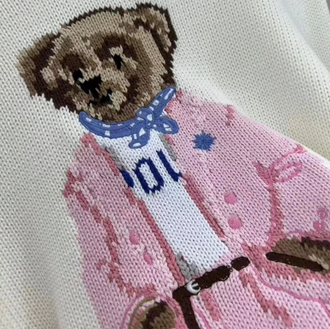 Vit stickad tröja Ralph L - 1