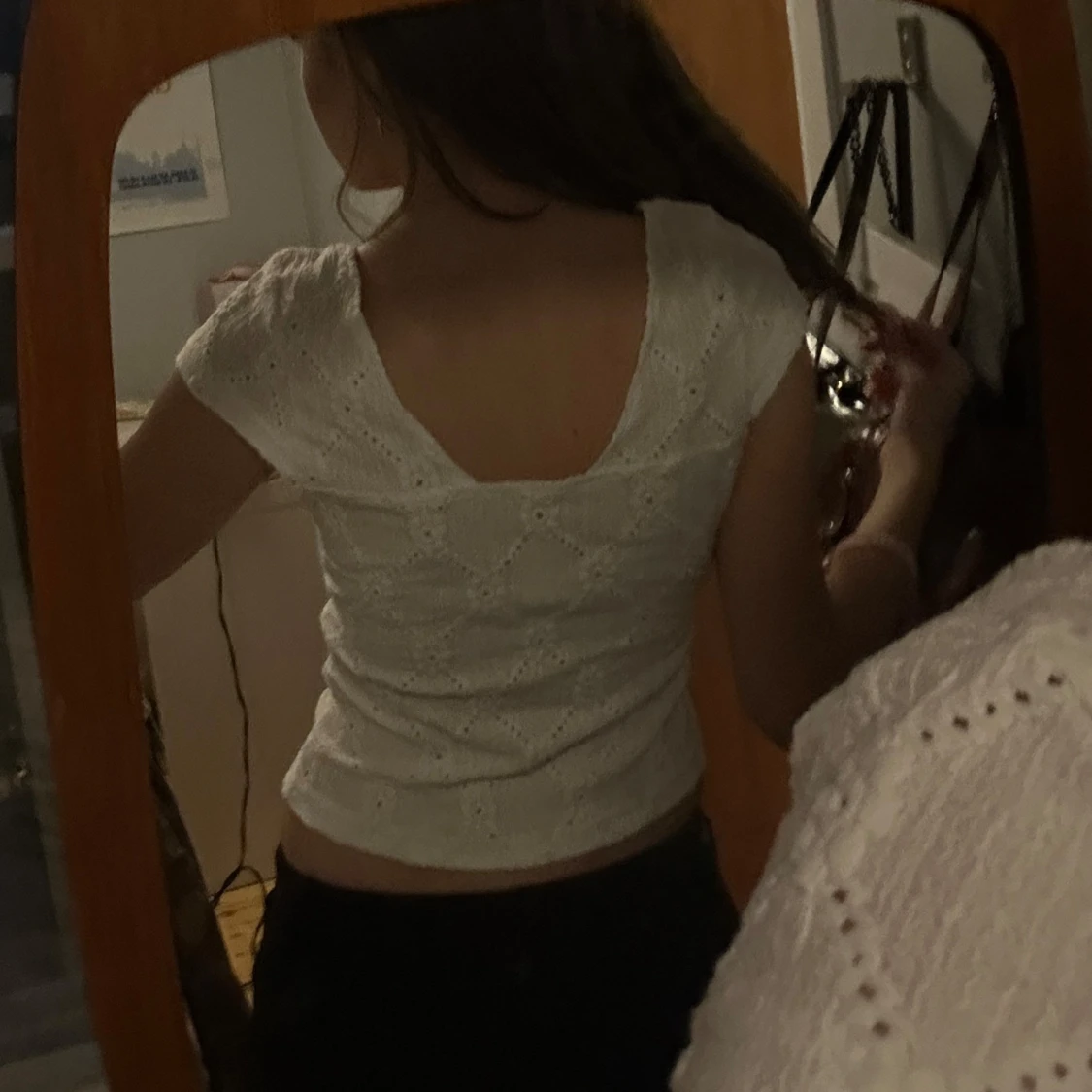 Vit blus/topp  v-ringning - 2