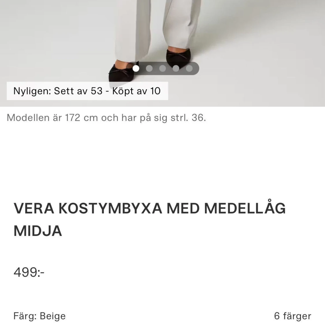 Lågmidjade Beigea kostymbyxar från BikBok - 2