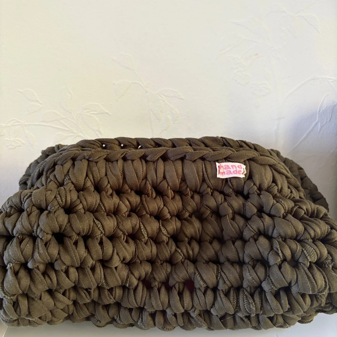 Handgjord grön stickad kuvertväska - 1