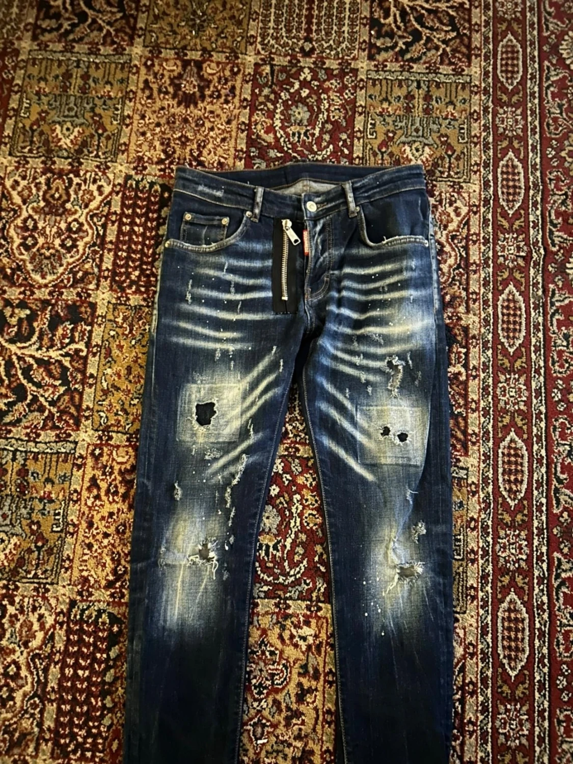 Dsquared2 blå skinny jeans med dragkedja - 2