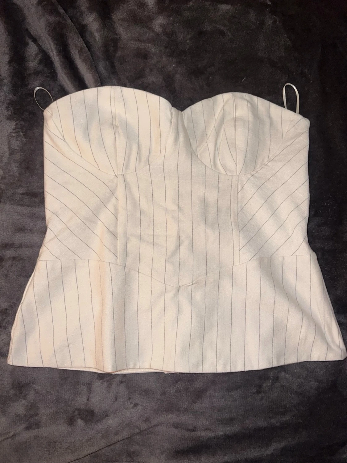 Vit randig korsett från Bershka - 1