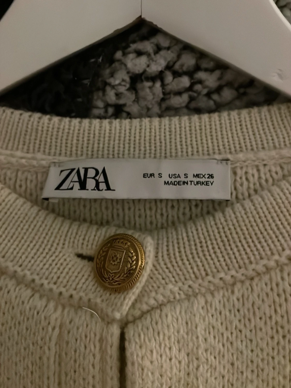 Vit stickad kofta från Zara S - 2