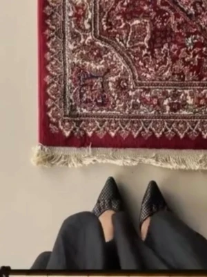 Svarta spetsiga ballerinaskor från Zara - Säljer ett par svarta ballerinaskor från Zara med spetsig tå och snyggt flätad mesh-design. Skorna har platt sula och tunna remmar som kan knytas runt foten. Perfekt för dig som gillar stilrena och trendiga detaljer.