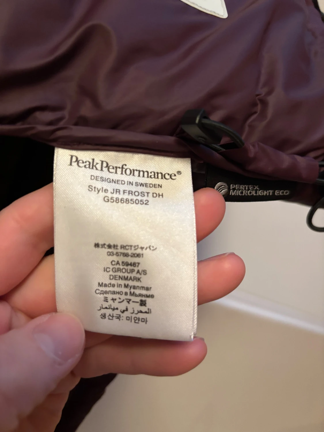 Mörklila dunjacka Peak Performance - 6